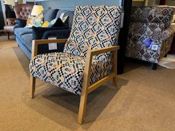 Accent chair in aztec multi fabric